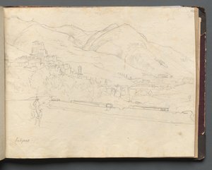 Album mit Ansichten von Rom und Umgebung, Landschaftsstudien, Seite 42a: Römische Landschaft von Franz Johann Heinrich Nadorp
