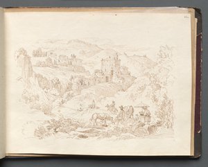 Album mit Ansichten von Rom und Umgebung, Landschaftsstudien, Seite 43a: Römische Landschaft von Franz Johann Heinrich Nadorp