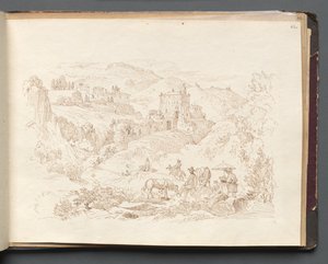 Album mit Ansichten von Rom und Umgebung, Landschaftsstudien, Seite 43a: Römische Landschaft von Franz Johann Heinrich Nadorp
