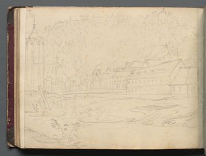 Album mit Ansichten von Rom und Umgebung, Landschaftsstudien, Seite 48b: Römische Landschaft von Franz Johann Heinrich Nadorp