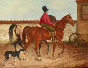 Pferdeführender Reiter und Hund (nach Franz Krüger) von Franz Krüger