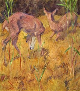 Hirsch im Schilf von Franz Marc