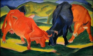 Kämpfende Kühe, 1911 von Franz Marc
