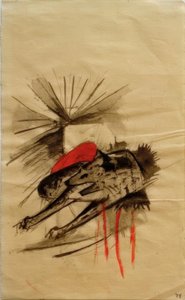 Liegende Hyäne (Liegender Wolf) von Franz Marc