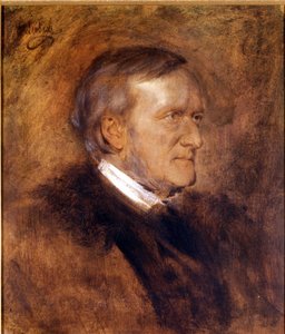 Porträt von Richard Wagner (1813-1883), deutscher Komponist. Gemälde von Franz von Lenbach (1836-1904). Wagner-Museum in Bayreuth