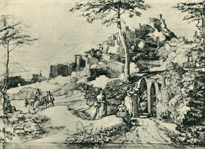 Frauen an einem Wasserbrunnen in Olevano, nahe Rom, Italien, 1822, 1943