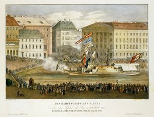 Das Dampfschiff Maria Anna, Abfahrt nach Linz von Franz Wolf