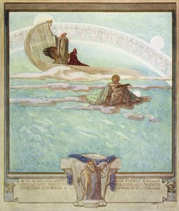 Illustration aus Dantes Göttlicher Komödie, Paradies, Gesang II, 1921 von Franz von Bayros