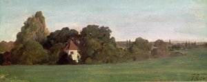 Landschaft mit Kapelle von Franz von Lenbach