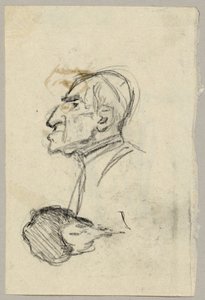 Porträtstudie eines Kardinals, verso: Maultier in Rückenansicht (?) von Franz von Lenbach