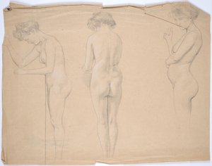 Aktstudien einer schwangeren Frau von Franz von Matsch