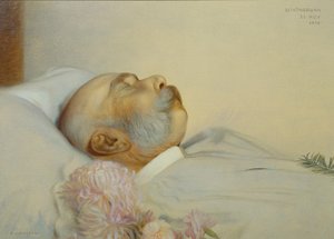 Kaiser Franz Joseph I. auf dem Sterbebett