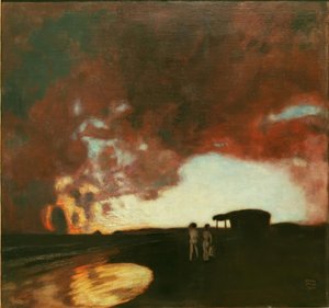 Sonnenuntergang am Meer von Franz von Stuck
