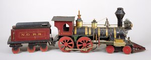 Modell einer Eisenbahnlokomotive und Tender, 1877