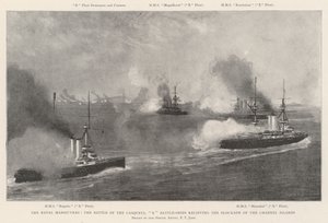 Die Marine-Manöver, die Schlacht von Casquets, X Schlachtschiffe entlasten die Blockade der Kanalinseln von Fred T. Jane