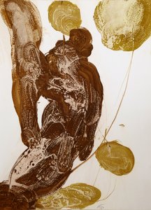 Goldene abstrakte Umarmung von Frederic Belaubre