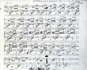 Notenblatt für Präludium 1 für Klavier von Frederic Chopin (1810 - 1849), polnischer Komponist