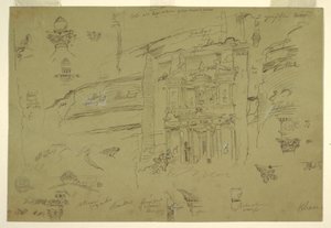 Architektonische Details von El Khasneh, Petra von Frederic Edwin Church