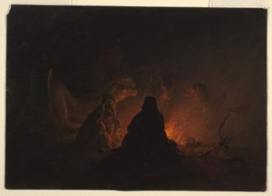 Beduinen im Lager bei Nacht, Februar oder März 1868
