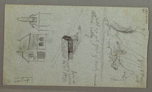 Zeichnung, Kaskade, wahrscheinlich Königssee, Bayern, 1868