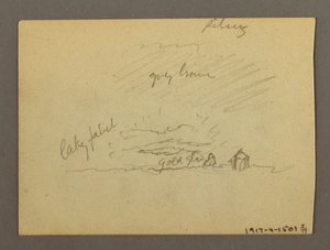 Wolkenstudie über Gebäuden, möglicherweise 1868–69 von Frederic Edwin Church
