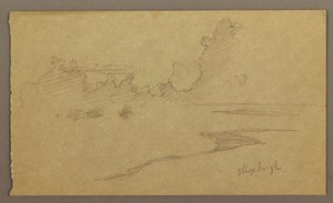 Zeichnung, Wolken und Küste, "Bloxburgh", August 1865