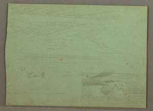 Zeichnung, Bewölkter Himmel über dem Grat, August 1871 von Frederic Edwin Church