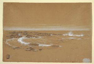 Zeichnung, Küstenlinie, Grand Manan, Kanada, August 1851 von Frederic Edwin Church