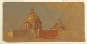 Zeichnung, Kolumbien oder Ecuador, Kirchendächer, 1853 oder 1857 von Frederic Edwin Church