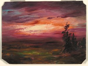 Zeichnung, Abenddämmerung, ca. 1870 von Frederic Edwin Church