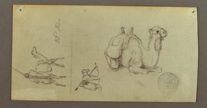 Zeichnung, Figuren- und Kamelstudien, 22. Februar 1868