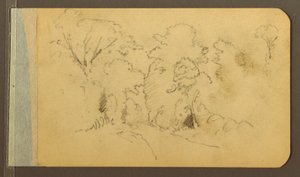Hügel- und Bergketten; Verso: Straße im Wald, 1889 von Frederic Edwin Church