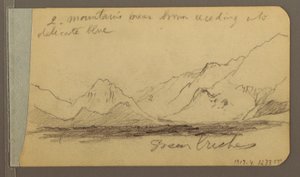 Hügel- und Bergketten; Verso: Straße im Wald, 1889 von Frederic Edwin Church