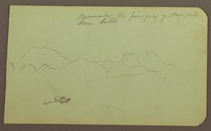 Hügel, Vieh; Verso: Landschaft, 1883 von Frederic Edwin Church
