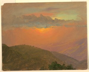 Hügelkuppe bei Sonnenuntergang, Juli 1865 von Frederic Edwin Church
