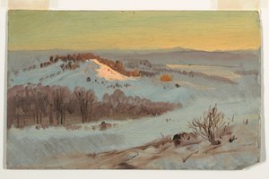 Zeichnung, Hudson Valley, New York im Winter, 1869–70 von Frederic Edwin Church