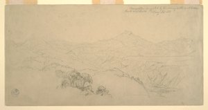 Landschaftskomposition: Angeregt durch Landschaft auf der Straße zwischen Paso, Kolumbien und Quito, Ecuador, 26. August 1853 von Frederic Edwin Church