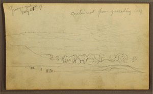 Zeichnung, Landschaft, Guayaquil, Ecuador, 21. Mai 1857 von Frederic Edwin Church