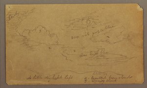 Zeichnung, Landschaft; Rückseite: Botanische Skizzen, 1865 von Frederic Edwin Church