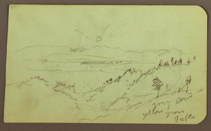 Zeichnung, Landschaft; Rückseite: Figur, Landschaft, 1883