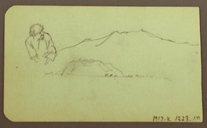 Zeichnung, Landschaft; Rückseite: Figur, Landschaft, 1883