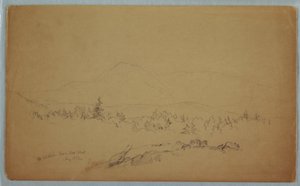 Zeichnung, Mount Katahdin vom Westen, August 1852 von Frederic Edwin Church