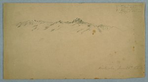 Zeichnung, Mount Pichincha von Chillo, Ecuador, 26. Juni 1857 von Frederic Edwin Church