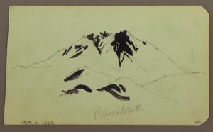 Zeichnung, Berglandschaft, Taluca, Figur; Verso: Popocatapetl, 1883 von Frederic Edwin Church