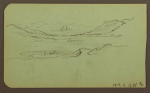 Zeichnung, Berglandschaft; Verso: Landschaft, 1883 von Frederic Edwin Church