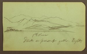 Zeichnung, Berglandschaft; Verso: Berglandschaft, Figur, 1883 von Frederic Edwin Church