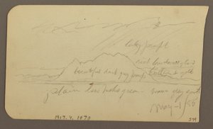 Zeichnung, Berggipfel; Rückseite: Raues Gebirge, 1. Mai 1885 von Frederic Edwin Church