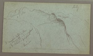 Zeichnung, Berggipfel, Juli möglicherweise 1868