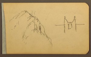 Zeichnung, Bergseite, Turm; Rückseite: Bergseite, 1889 von Frederic Edwin Church