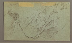 Zeichnung, Bergtal, möglicherweise 1868 von Frederic Edwin Church